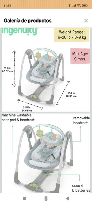 Hamaca Ingenuity para bebé