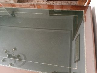 Mesa de despacho madera y cristal