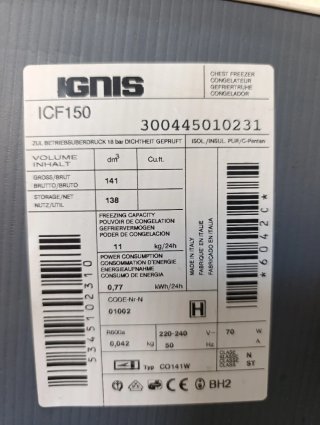 Congelador Horizontal IGNIS