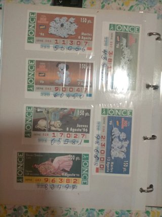 Lotería ONCE 1995-1996 Colección Boletos