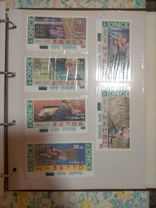 Lotería ONCE 1995-1996 Colección Boletos