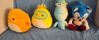 Lote Peluches: Pez, Piña, Alma y Sonic