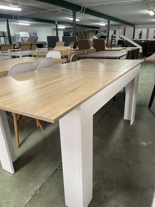 Mesa de comedor extensible madera y metal