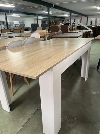 Mesa de comedor extensible madera y metal