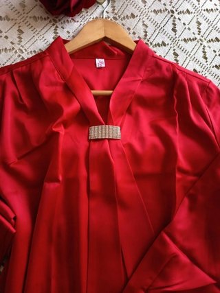 Elegante Camisa Roja Mujer T42/44