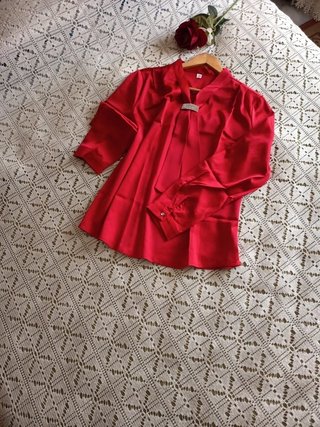 Elegante Camisa Roja Mujer T42/44