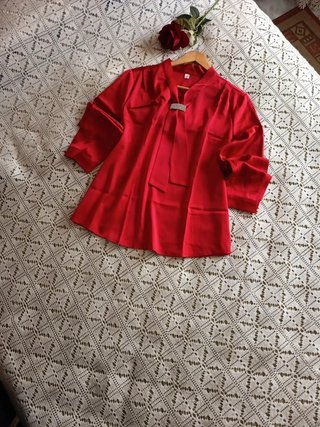 Elegante Camisa Roja Mujer T42/44