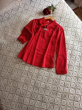 Elegante Camisa Roja Mujer T42/44