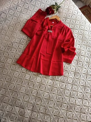 Elegante Camisa Roja Mujer T42/44