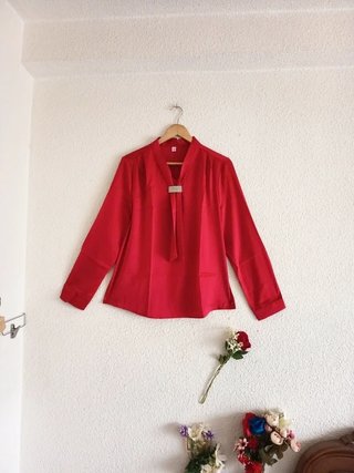 Elegante Camisa Roja Mujer T42/44