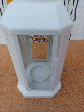 Portavelas blanco sin estrenar