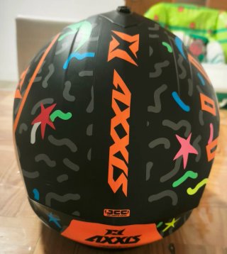 Casco moto axxis naranja
