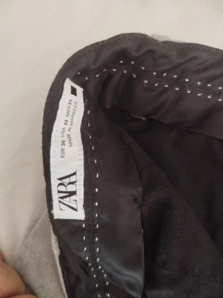 Pantalones Zara Chino Talla 36 Gris