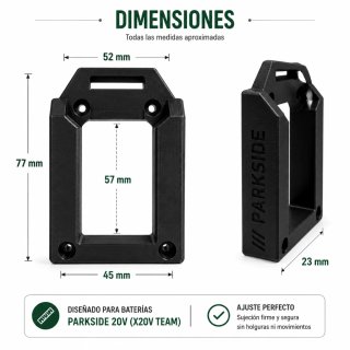Soporte Batería Parkside 20V
