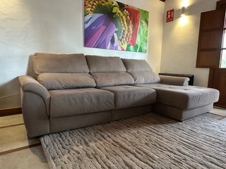 Sofá cama beige tela