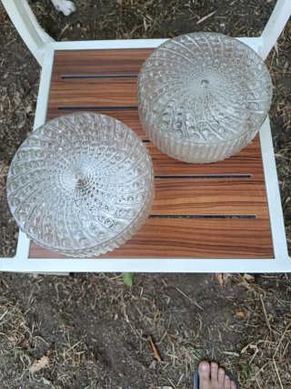 2 Plafones de Cristal Redondos
