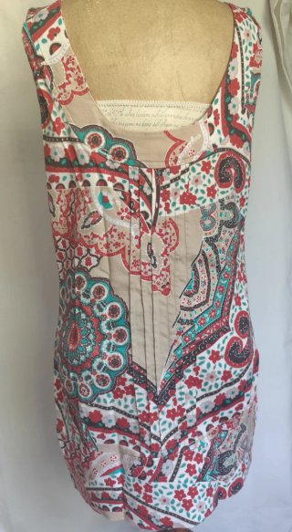 Vestido estampado Blanco semientallado