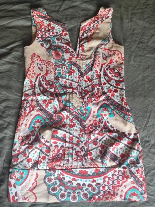 Vestido estampado Blanco semientallado
