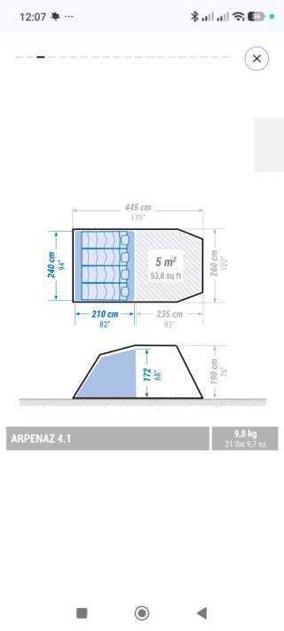 Tienda de campaña Arpenaz 4.1