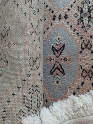 Alfombra estilo persa lana beige y gris