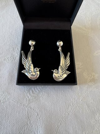 Aretes golondrina de plata 925 de Taxco