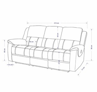 Sofá reclinable confort beige tela