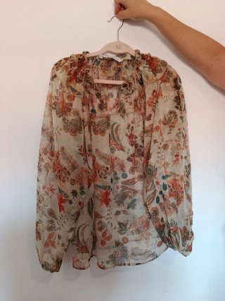 Blusa Zara Estampada Flores