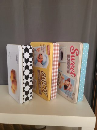 3 Cajas Lata Decorativas Galletas