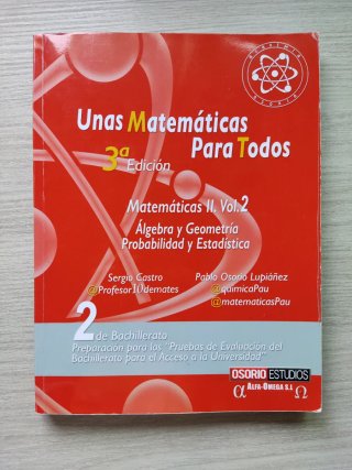 UNAS MATEMATICAS PARA TODOS.MATEMATICAS II