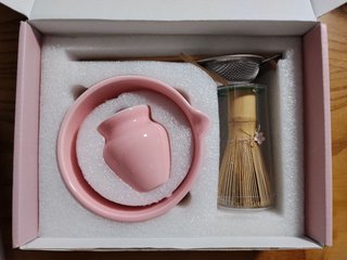 Kit Matcha 7 Piezas Batidor Bambú Rosa