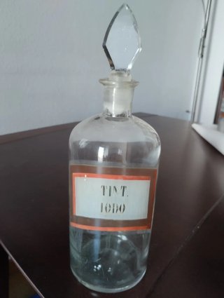 Bote Farmacia Cristal Antiguo