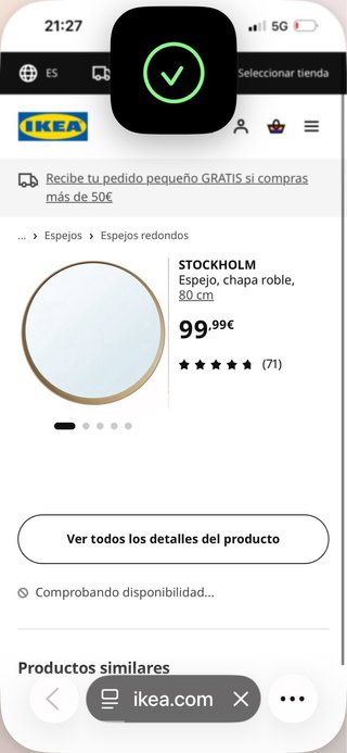 Espejo IKEA STOCKHOLM Roble 80cm