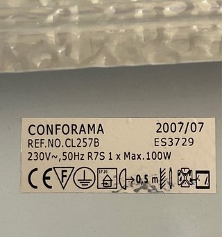 Plafón cuadrado de forja y cristal