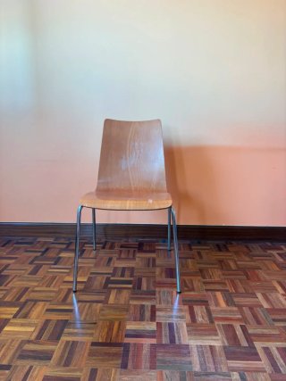 4 Sillas Madera Patas Metal