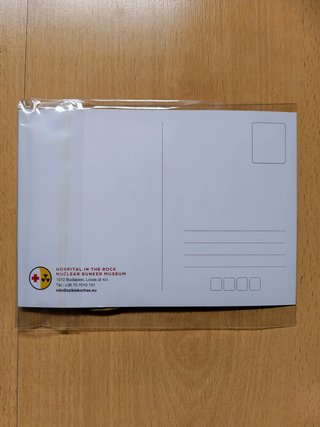Postal y adorno madera Hospital Bajo Roca