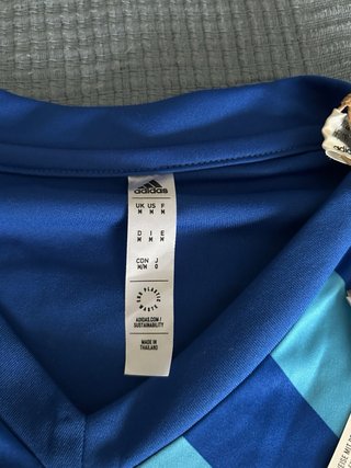 Camiseta Adidas Talla M Rayas Azul/Celeste