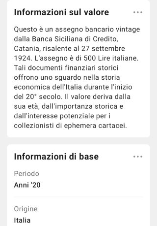 Assegno Banca Siciliana Credito 1924