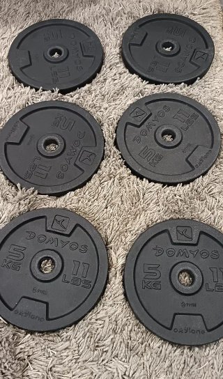 Lote 6 Discos Hierro Domyos 5 kg (28 mm)