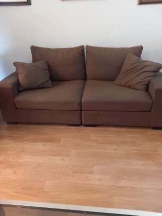 Sofá + Sillón + Mesa Centro Cristal