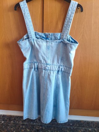 Vestido Vaquero Mango Tirantes Azul Talla S