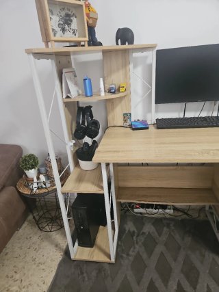 Escritorio grande de madera y metal OFERTA