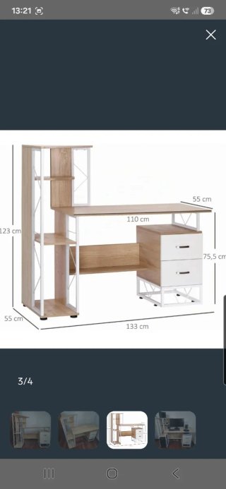 Escritorio grande de madera y metal OFERTA