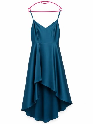 Vestido de fiesta azul con tirantes