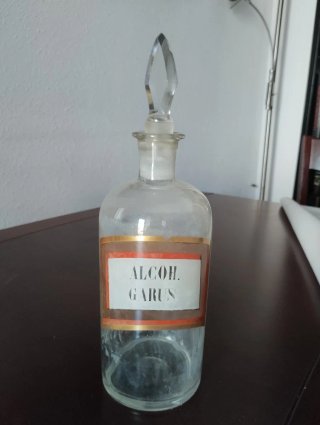 Bote Farmacia Cristal Antiguo ALCOH. GARUS