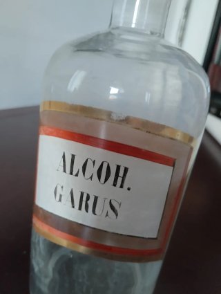 Bote Farmacia Cristal Antiguo ALCOH. GARUS