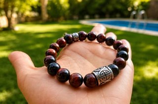 Pulsera artesanal piedras ojo de tigre