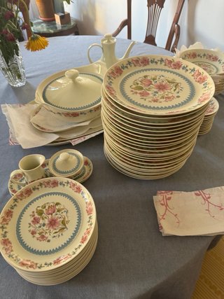 12 Platos Llanos Porcelana Vintage como nuevos