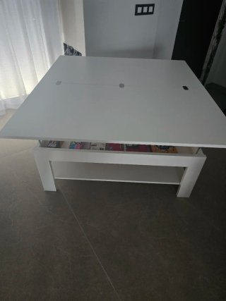Mesa de centro extensible blanca y negra