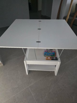 Mesa de centro extensible blanca y negra