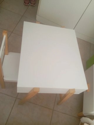 Escritorio y silla infantil madera Sklum